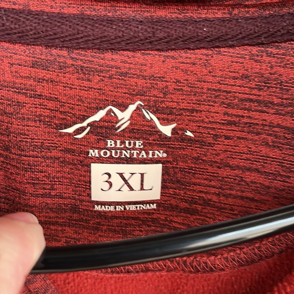 Blue mountain Red pull over shirt size 3XL - Picture 3 of 6